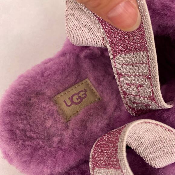 UGG Fluff Yeah Slide Sandals in Berry Pink 7 - Picture 4 of 6